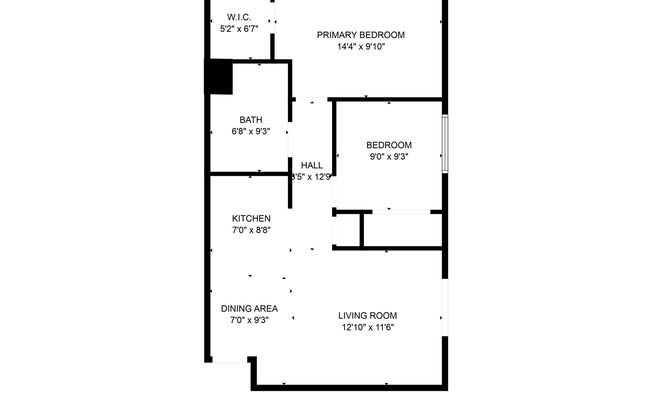 2 beds, 1 bath, 780 sqft, $750, Unit 9