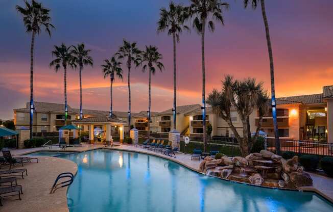 Arizona sunsets by the resort-style swimming pool - Arrowhead Landing Apartments