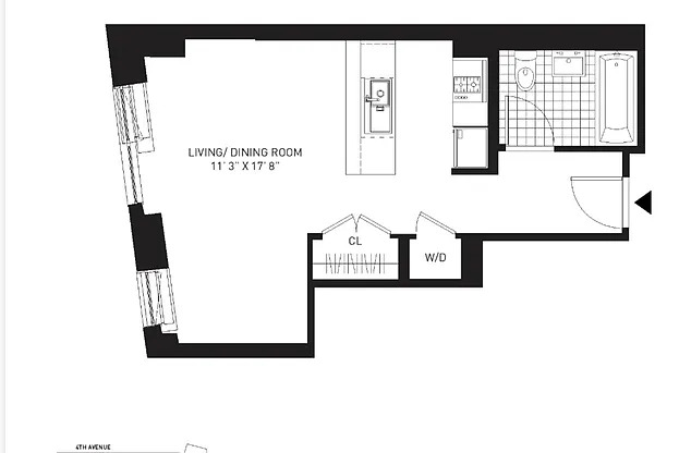 Studio, 1 bath, $3,373, Unit 7D