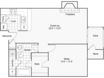 1 bed, 1 bath, 720 sqft, $1,765