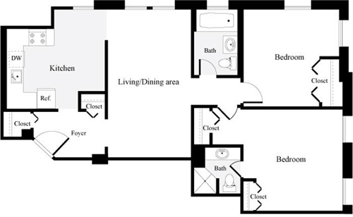 2 beds, 2 baths, 750 sqft, $2,545, Unit 0512
