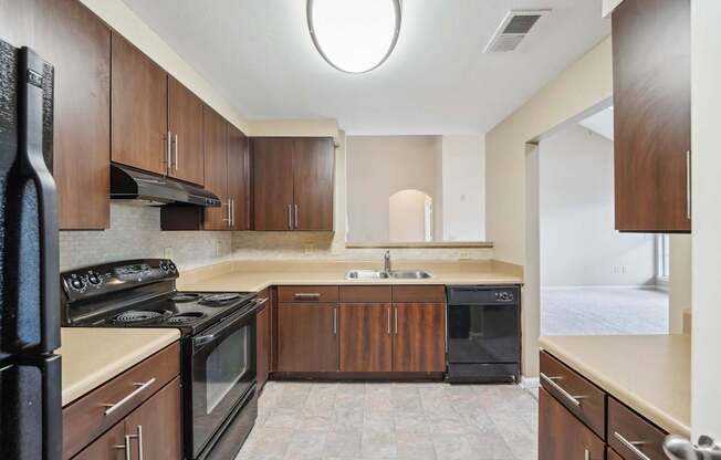 Kitchen with Black Appliances