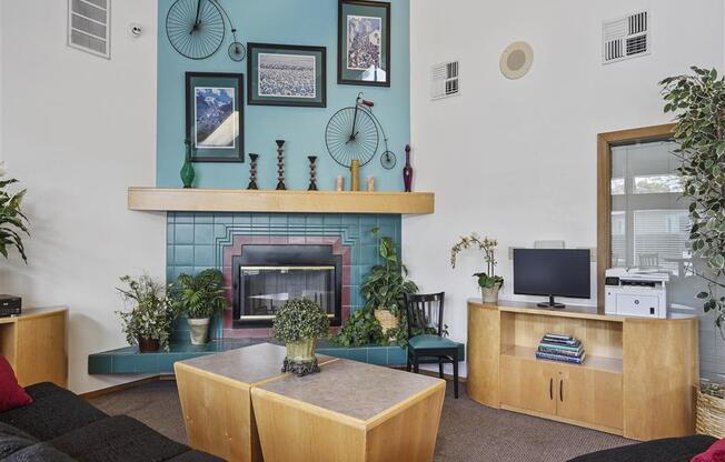 Fireplace Lounge at Parkside Apartments, California