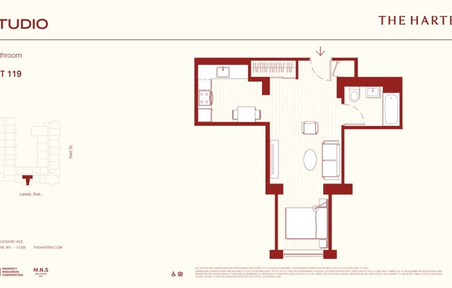 Studio, 1 bath, $2,961, Unit 119