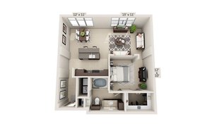 1 bed, 1 bath, 843 sqft, $2,605