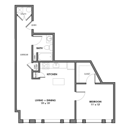 1 bed, 1 bath, 818 sqft, $1,876