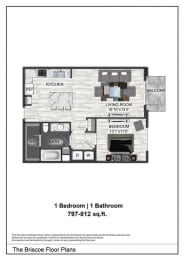 1 bed, 1 bath, 772 sqft, $1,405