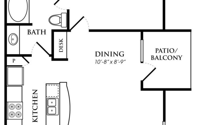 1 bed, 1 bath, 775 sqft, $1,101