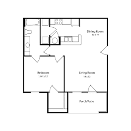 1 bed, 1 bath, 742 sqft, $1,074