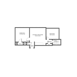 2 beds, 1 bath, 575 sqft, $1,825