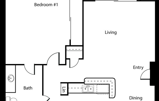 1 bed, 1 bath, 700 sqft, $2,300