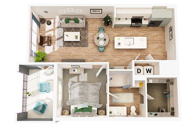 1 bed, 1 bath, 787 sqft, $1,273