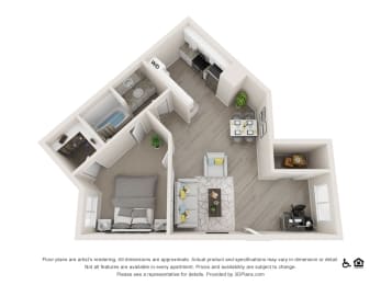 1 bed, 1 bath, 659 sqft, $1,599