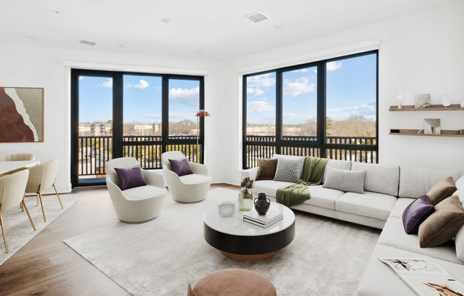 Living Room with Balcony and Hard Surface Flooring