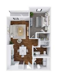 1 bed, 1 bath, 756 sqft, $1,378