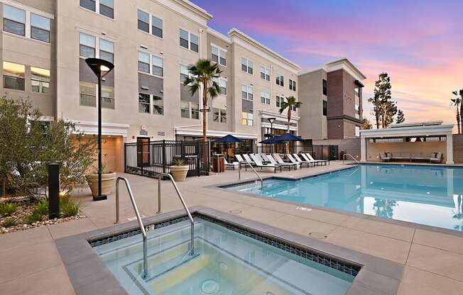 Resort-Style Pool at The Huntington Luxury Apartments in Duarte CA