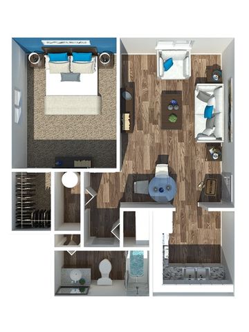 1 bed, 1 bath, 700 sqft, $1,239