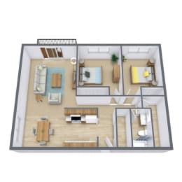 Betty Ann Apartments | Two Bedroom Floor Plan 21B