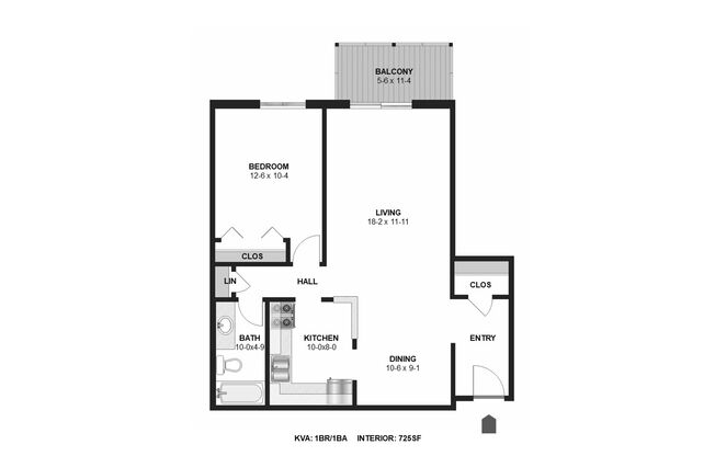 1 bed, 1 bath, 725 sqft, $1,095, Unit 1905305