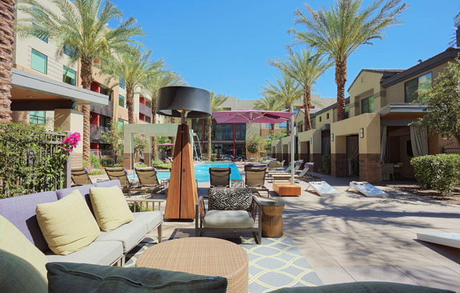 Poolside Lounge at Audere Apartments, Phoenix, AZ