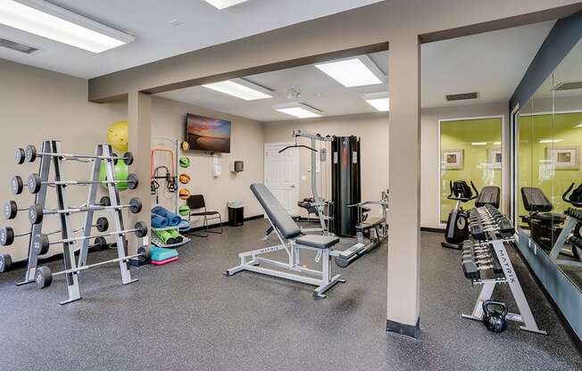 Large Free Weight Area at the Fitness Center