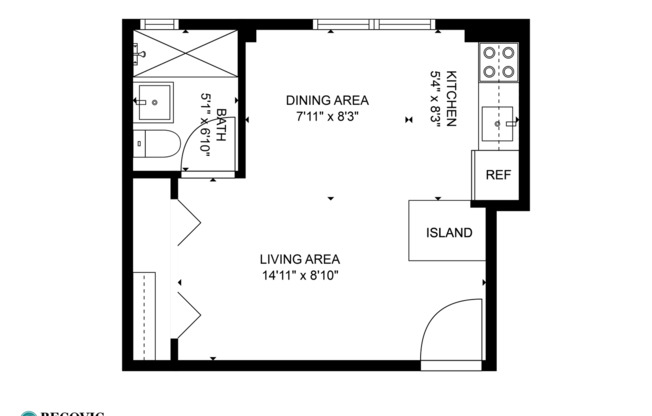 Studio, 1 bath, 275 sqft, $1,350, Unit 7450-82