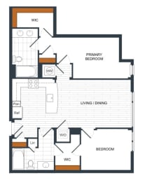 2 beds, 2 baths, 1,029 sqft, $2,650