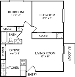 2 beds, 1 bath, 813 sqft, $1,228