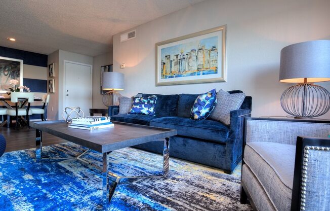 Spacious living rooms are offered in all apartment homes.