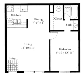 1 bed, 1 bath, 650 sqft, $875