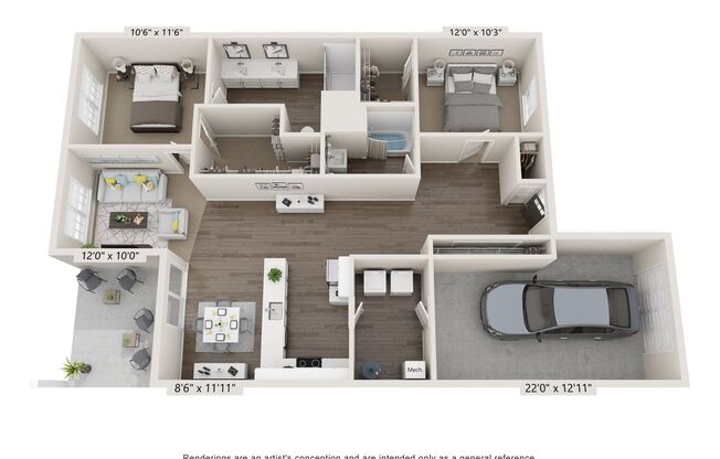 2 beds, 2 baths, 1,234 sqft, $2,220, Unit 785-3WT