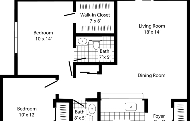 2 beds, 2 baths, 940 sqft, $1,425, Unit 1609110su