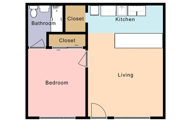 1 bed, 1 bath, 550 sqft, $1,988, Unit 15