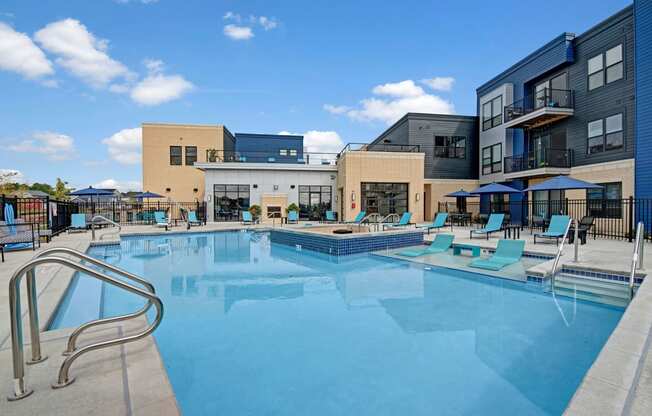 The Outdoor Pool at The Lafayette Apartment Homes, Weidner Real Estate Properties Apartments for rent Fitchburg, WI