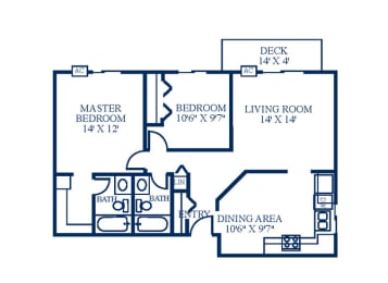 2 beds, 2 baths, 1,014 sqft, $1,735