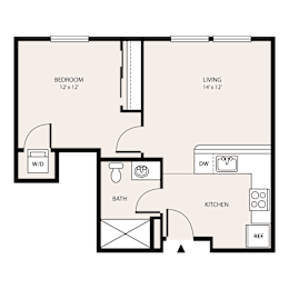 1 bed, 1 bath, 578 sqft, $1,634