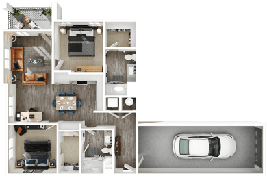 2 beds, 2 baths, 1,049 sqft, $2,230