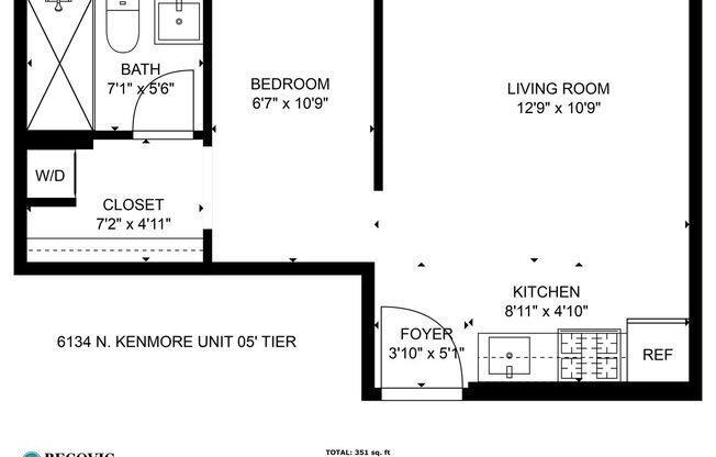1 bed, 1 bath, 351 sqft, $1,695, Unit 205