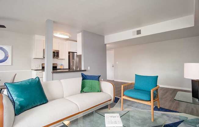 Kitchen View from Living Room at Los Robles Apartments, Pasadena, 91101