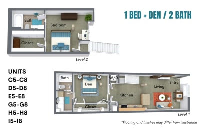 1 bed, 2 baths, 882 sqft, $1,850