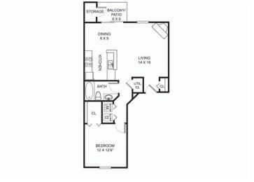 1 bed, 1 bath, 800 sqft, $1,261