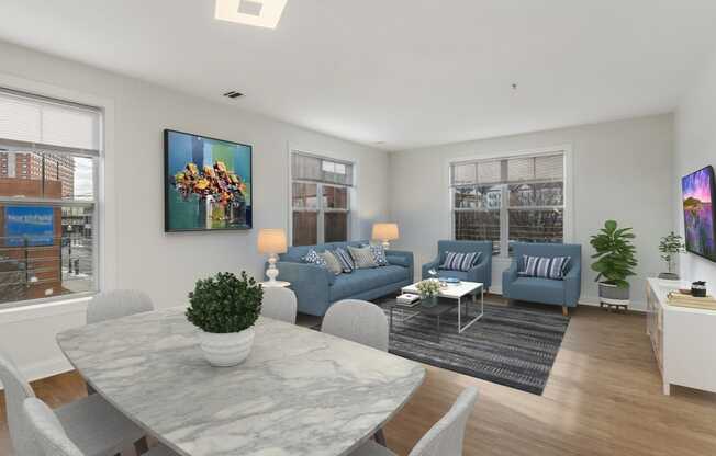 Modern Living Room at Park Square Apartments, New Jersey, 07065