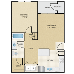 1 bed, 1 bath, 633 sqft, $1,321