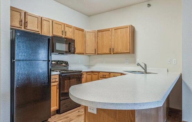 Wooden cabinets at Zen Chaska, Chaska, MN, 55318