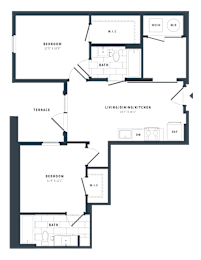 2 beds, 2 baths, 841 sqft, $3,098