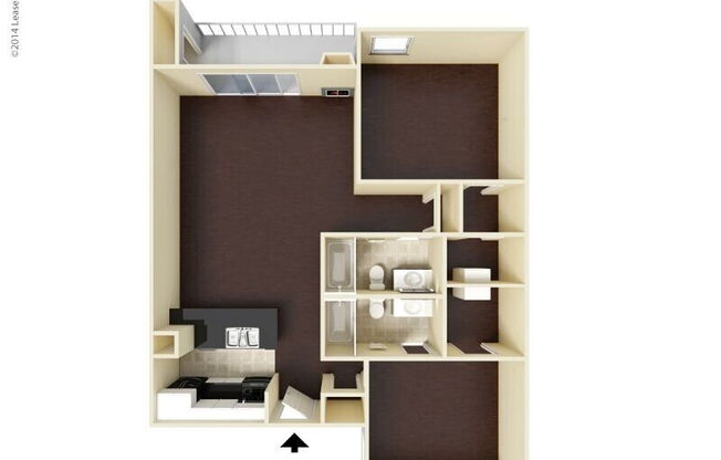 2 beds, 2 baths, 880 sqft, $1,635