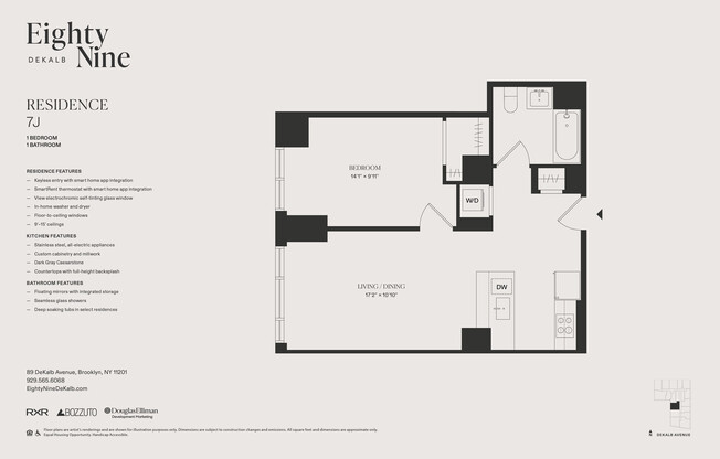 1 bed, 1 bath, $4,096, Unit 7J