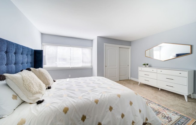 The Trails of North Hills apartments in Raleigh, NC photo of bedroom with large windows