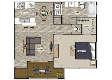 1 bed, 1 bath, 800 sqft, $1,249
