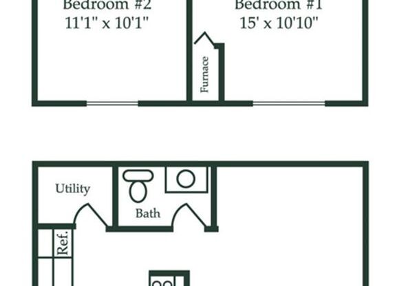 2 beds, 1.5 baths, 850 sqft, $1,130
